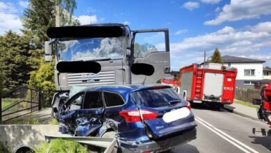 Zderzył się z ciężarówką. Nie żyje/fot.Policja Małopolska