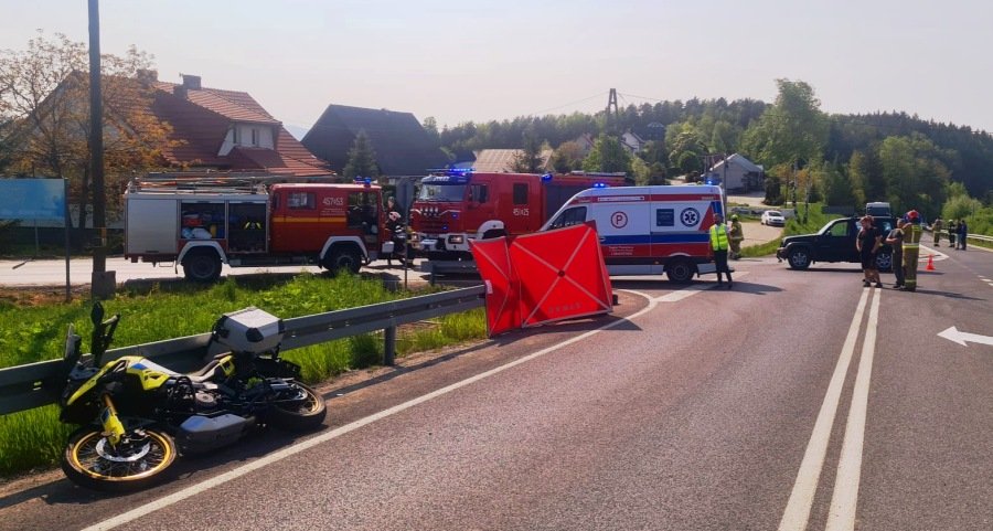 Nie żyje motocyklista. Zawinił kierowca jeepa/fot.Policja Małopolska