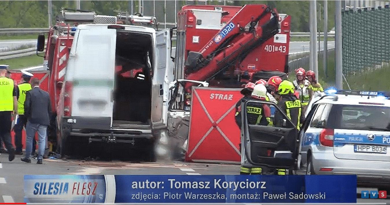 śmiertelny wypadek na s1 w mierzęcicach wideo