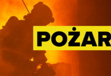 Pożar w Zawierciu. Paliła się stacja demontażu pojazdów