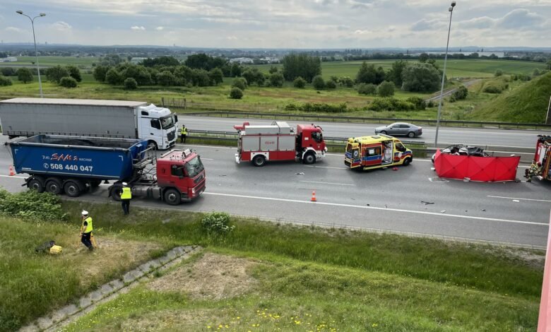 Tragiczny wypadek na A1 w kierunku Knurowa. Utrudnienia w ruchu/fot.Paweł Jędrusik