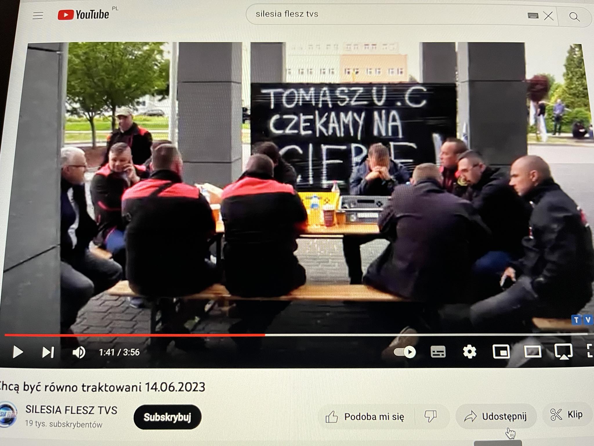 Protest związkowców pod siedzibą Jastrzębskiej Spółki Węglowej
