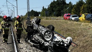 Koszmarny wypadek w Blachowni. Auto wjechało pod pociąg. Fot. Częstochowa Informacje Dzielnicowe - Official