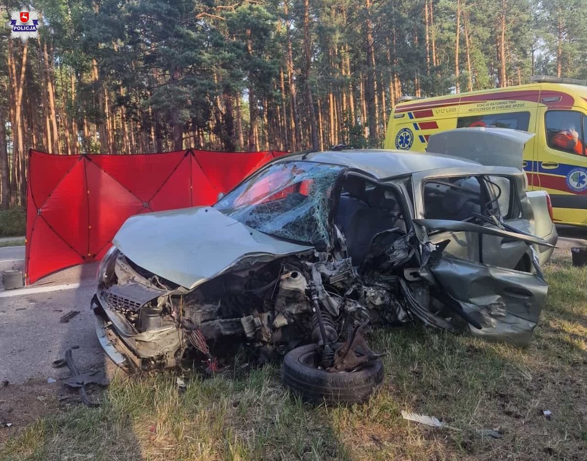 Śmiertelna czołówka. Dwie osoby nie żyją/fot.Policja Lubelska