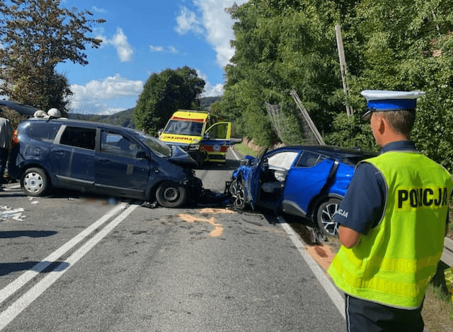 Zderzenie toyoty z dacią. 11 osób rannych/fot.Policja Małopolska