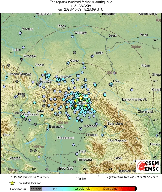 trzęsienie ziemi na słowacji 9.10