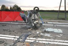 Czołówka z ciężarówką. Kierowca volkswagena zginął na miejscu/fot.KMP Biała Podlaska