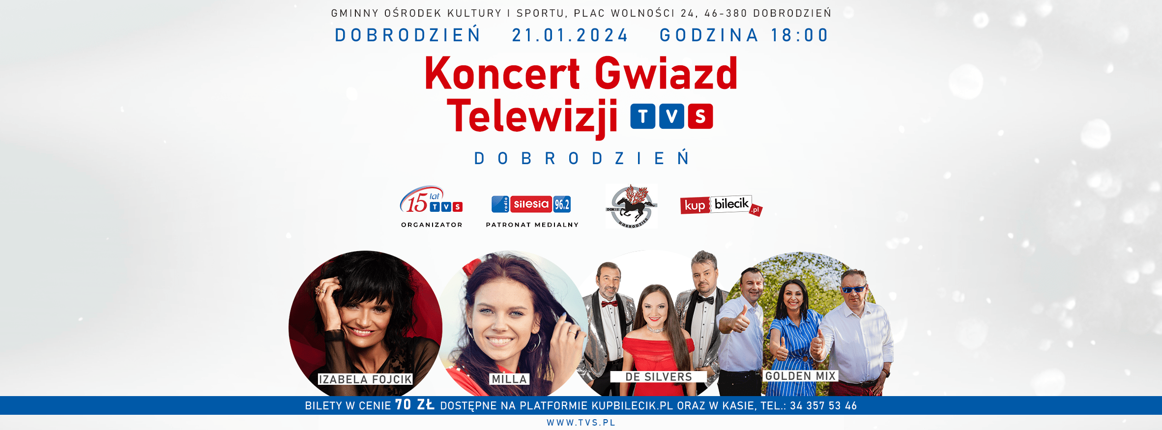 Koncert Gwiazd Telewizji TVS. Zapraszamy do Dobrodzienia!