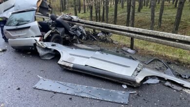 Tragedia w Tworogu. Nie żyje kierowca forda/fot.Śląska Policja