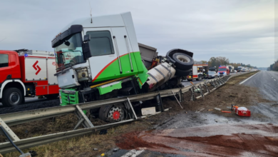 wypadek ciężarówki na a4