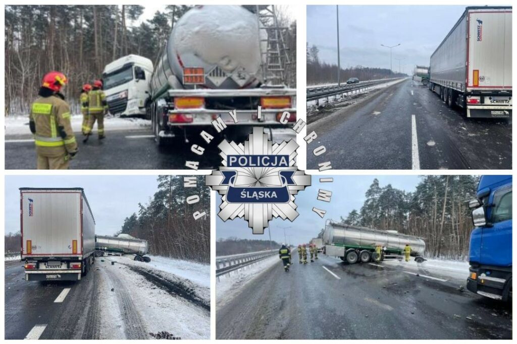Gliwice: Wypadek na A4. Autostrada zablokowana/fot.Śląska Policja/fb