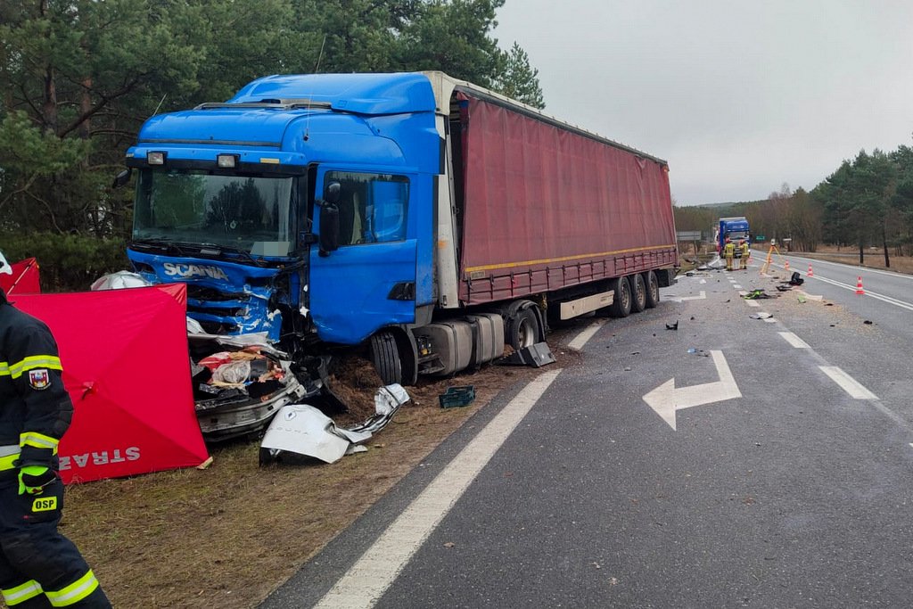 Śmiertelna czołówka. Nie żyje kierowca renault/fot.KMP Bydgoszcz