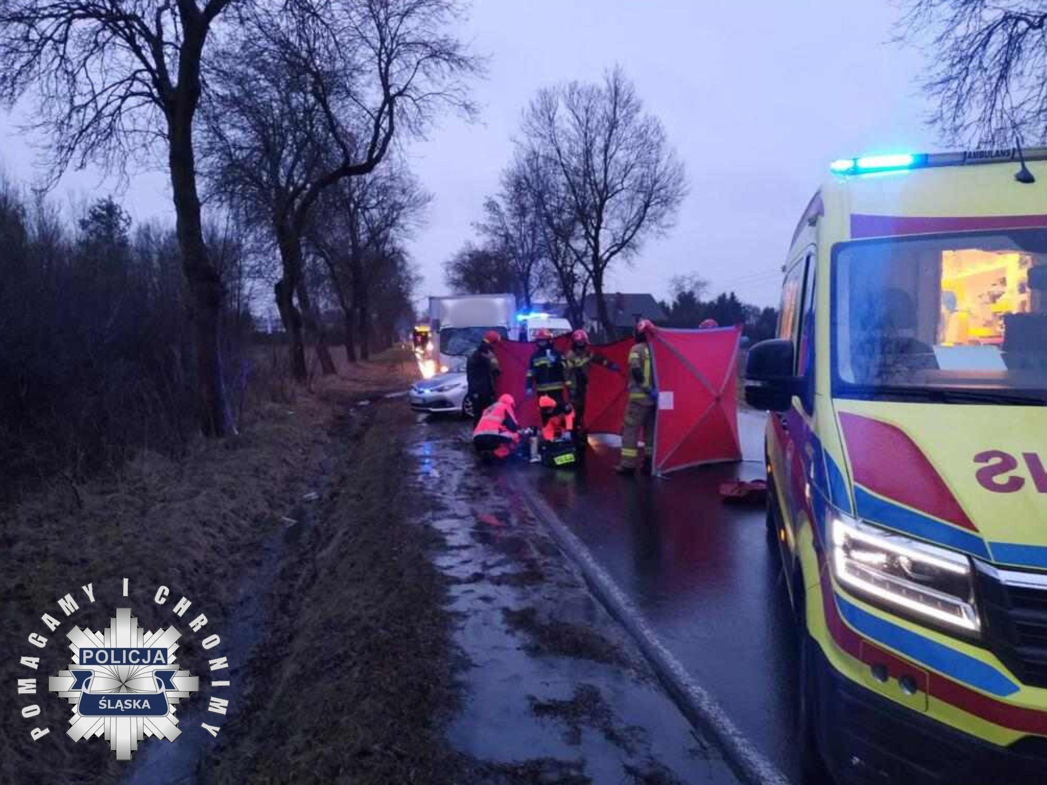 Śmiertelne potrącenie. Droga jest zablokowana/fot.Śląska Policja/fb