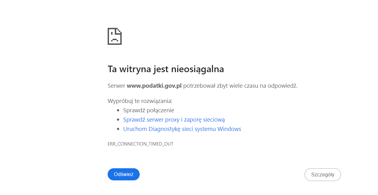 podatki.gov.pl nie działa