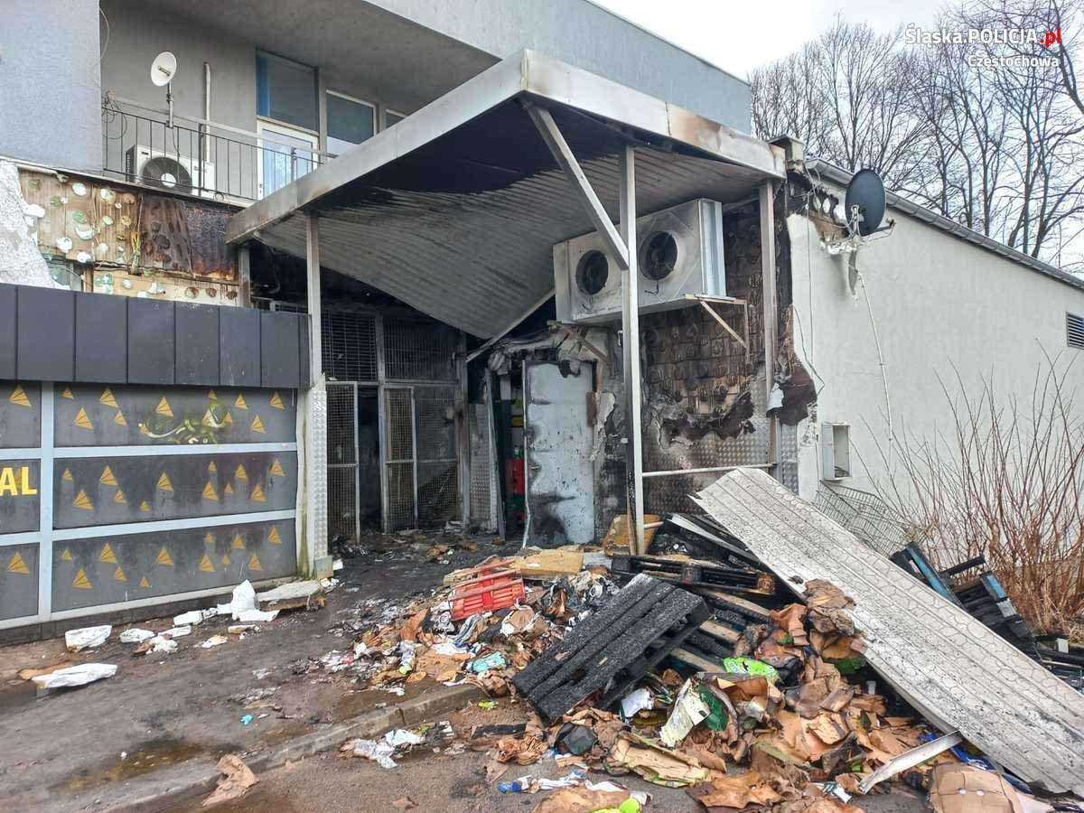 Klient podpalił market w Częstochowie/fot.Śląska Policja