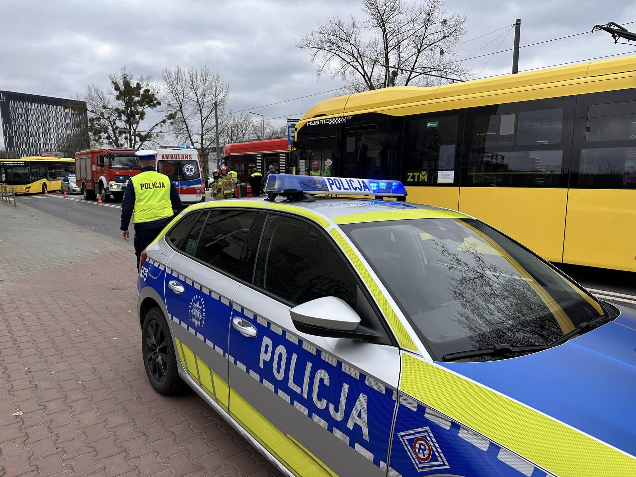 Katowice: Ruch tramwajów wstrzymany/fot.Policja Katowice/fb
