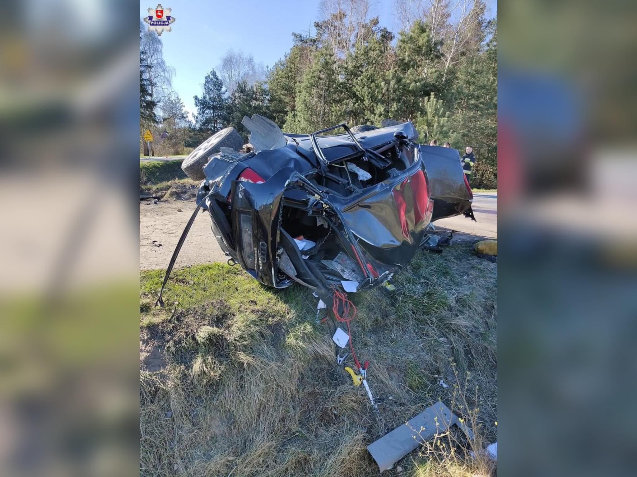Za szybko. Kierowca audi zginął na miejscu/fot.Policja Lubelska