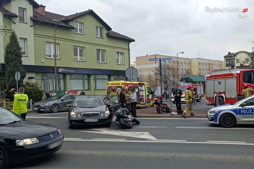 Wjechał w motocyklistę. 20-latek stracił prawo jazdy. Fot. Policja Śląska