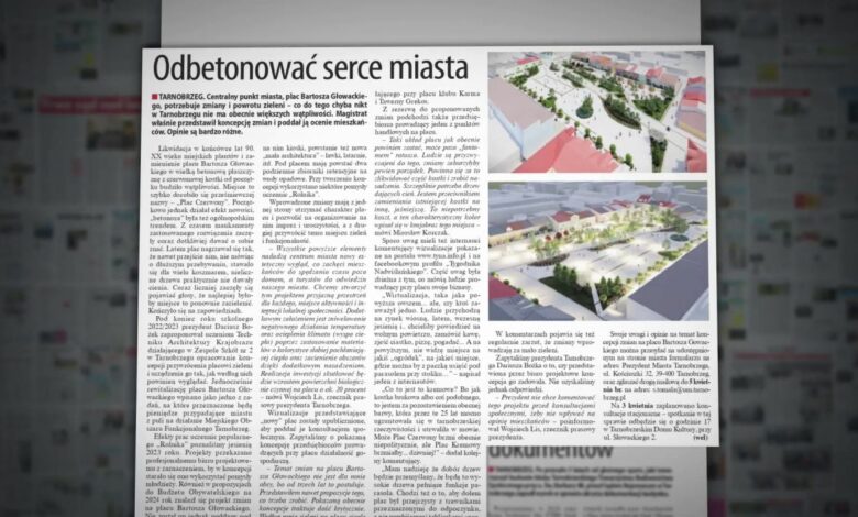 Plac Głowackiego w Tarnobrzegu. Przegląd prasy 26.03.2024