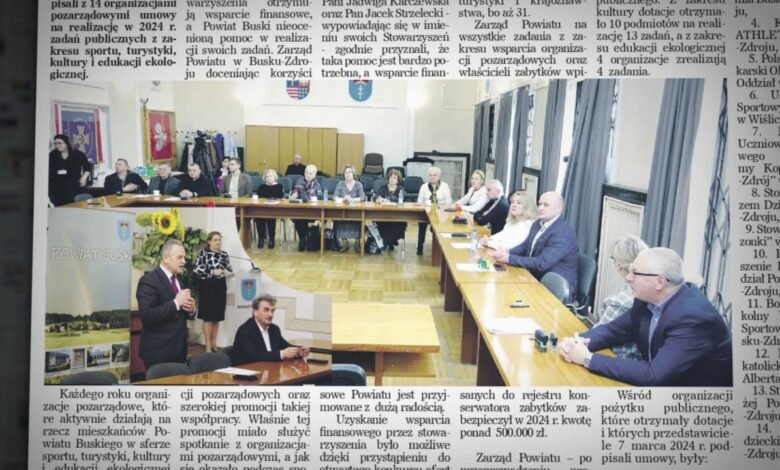 Podpisanie umów przez władze powiatu buskiego. Przegląd prasy 19.02.2024