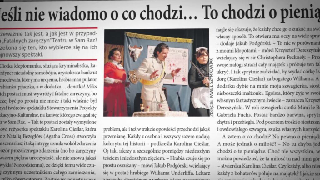 Teatr W sam Raz i pociągi Gliwice-Rybnik. Przegląd prasy 2.04.