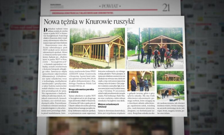 Tężnia w Knurowie. Przegląd prasy 25.04.2024