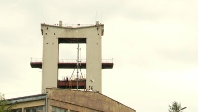 Katowice: Trwa rozbiórka wieży Szybu Roździeński