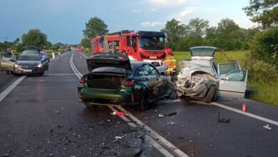 Czołowe zderzenie skody i bmw. Jedna osoba nie żyje/fot.KPP Radzyń Podlaski