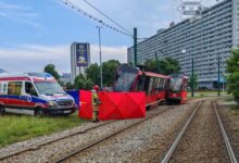 Katowice: Wypadek na Korfantego. Ruch tramwajowy wstrzymany/fot.Śląska Policja/fb
