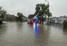 Szkody po powodzi w Bielsku są ogromne. Powiat podał wyliczenia. Fot. KW PSP Katowice