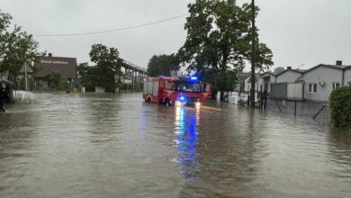 Szkody po powodzi w Bielsku są ogromne. Powiat podał wyliczenia. Fot. KW PSP Katowice