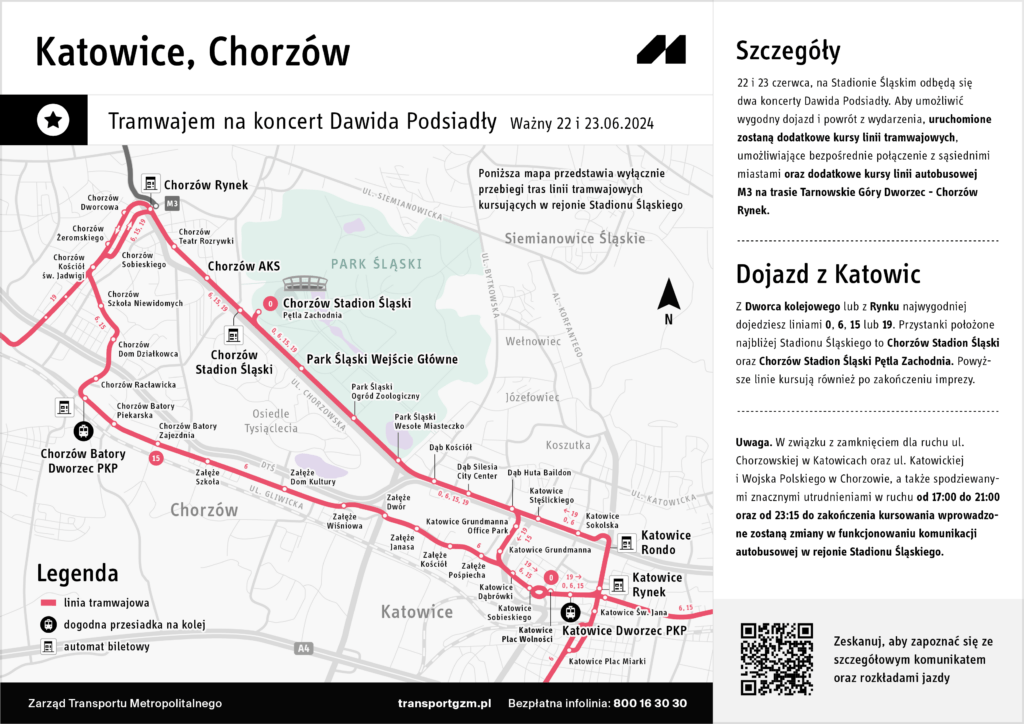 Dawid Podsiadło na Stadionie Śląskim. Utrudnienia w ruchu. Fot. UM Katowice