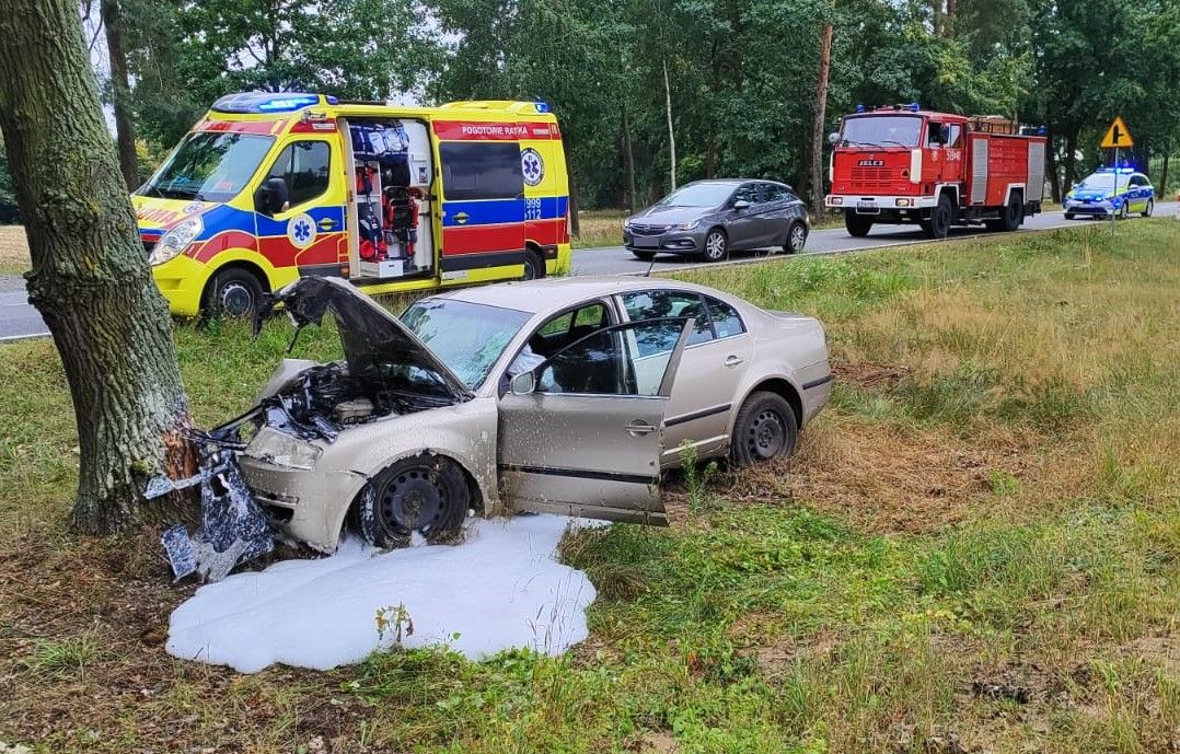 Zjechał z drogi i uderzył w drzewo. Nie żyje/fot.Policja Lubelska