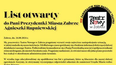 Teatr w Zabrzu pisze do prezydent miasta. „Prosimy o poważne podejście”