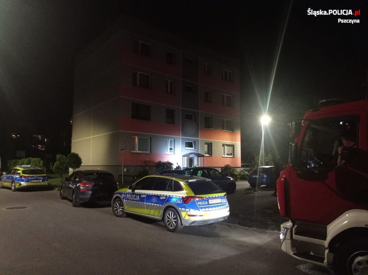 Wziął siekierę i maczetę i zabarykadował się w domu z dziećmi. Fot. Policja Śląska