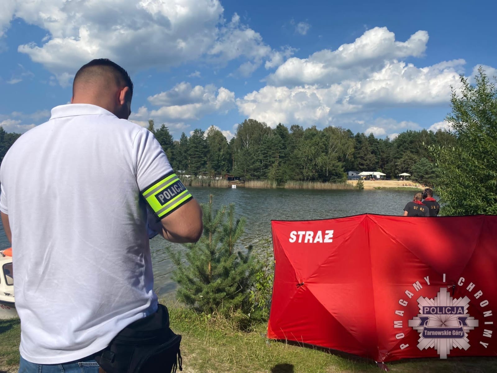 Tragedia nad zalewem Nakło-Chechło. Utonęła kobieta. Fot. Śląska Policja