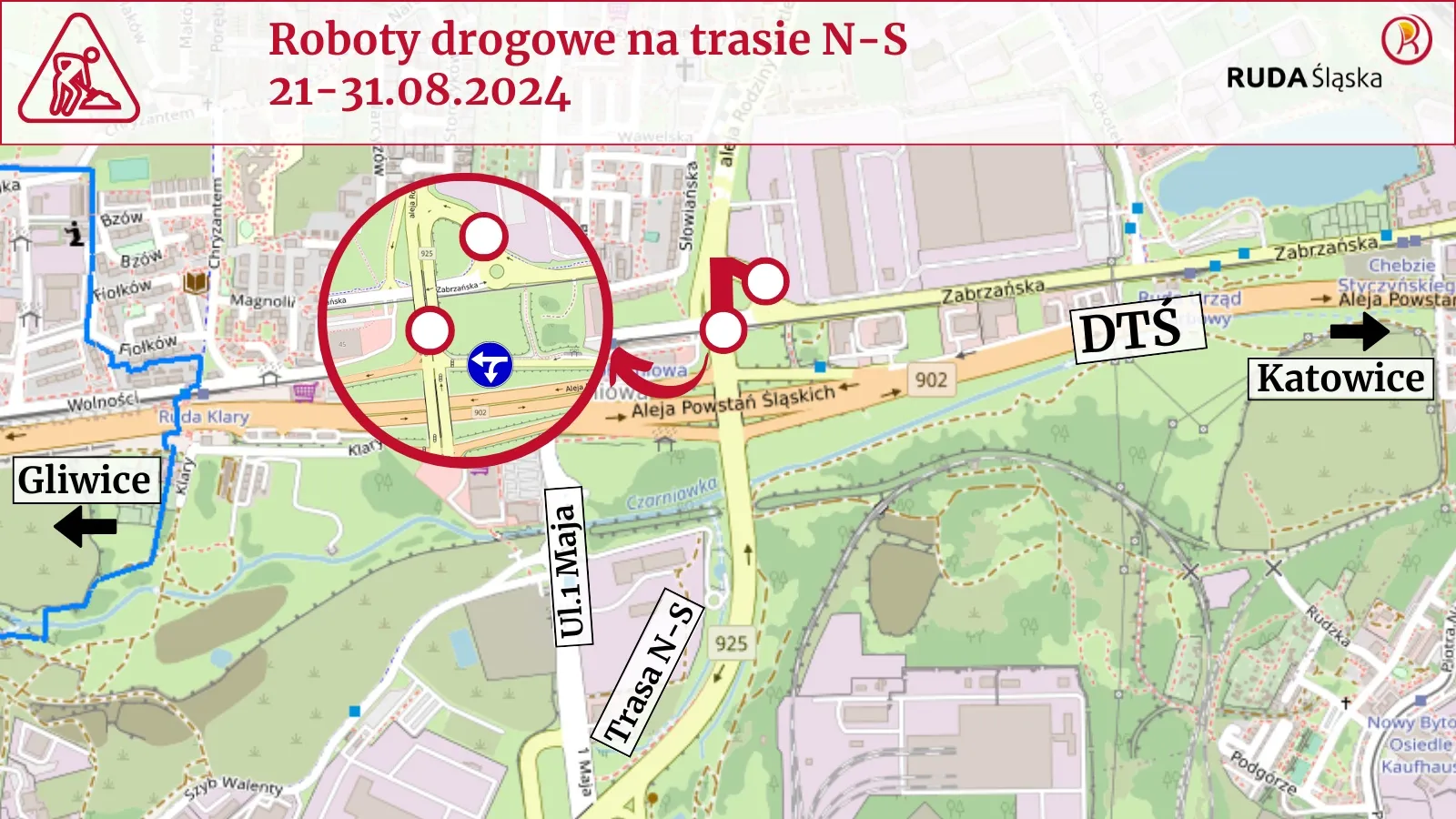 Ruda Śląska: Ruszył drugi etap prac na trasie N-S/fot.UM Ruda Śląska