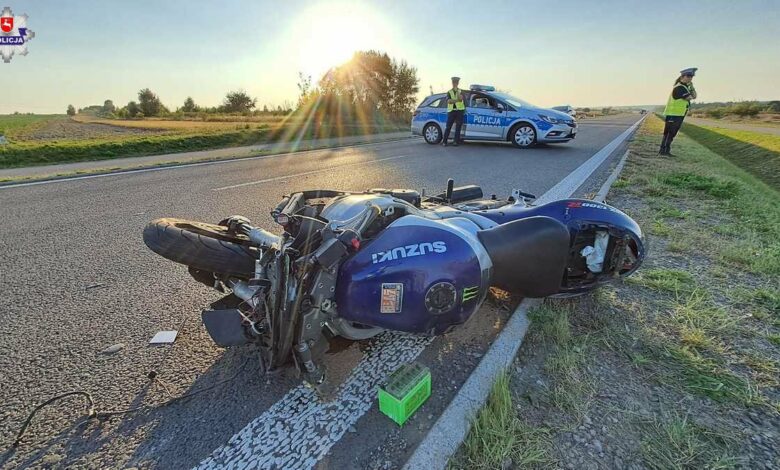 Zderzenie motocyklisty z łosiem. Mężczyzna nie żyje, zwierzę też/fot.Policja Lubelska