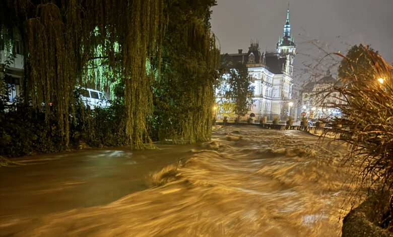 Pogotowie przeciwpowodziowe w Bielsku-Białej/fot.UM Bielsko-Biała