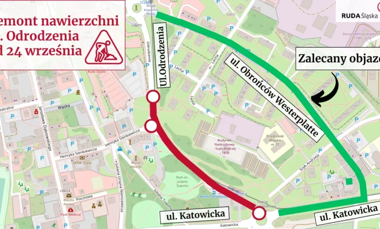 Remont ul. Odrodzenia w Rudzie Śląskiej. Start 24 września/fot.UM Ruda Śląska