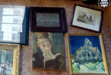 Skradzione dzieła sztuki w jednym z mieszań w Bytomiu/fot.Śląska Policja