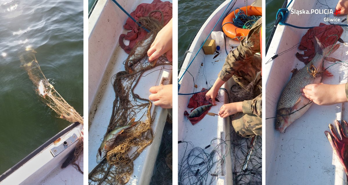 Kłusownicy na jeziorze Pławniowice. Fot. Policja Śląska