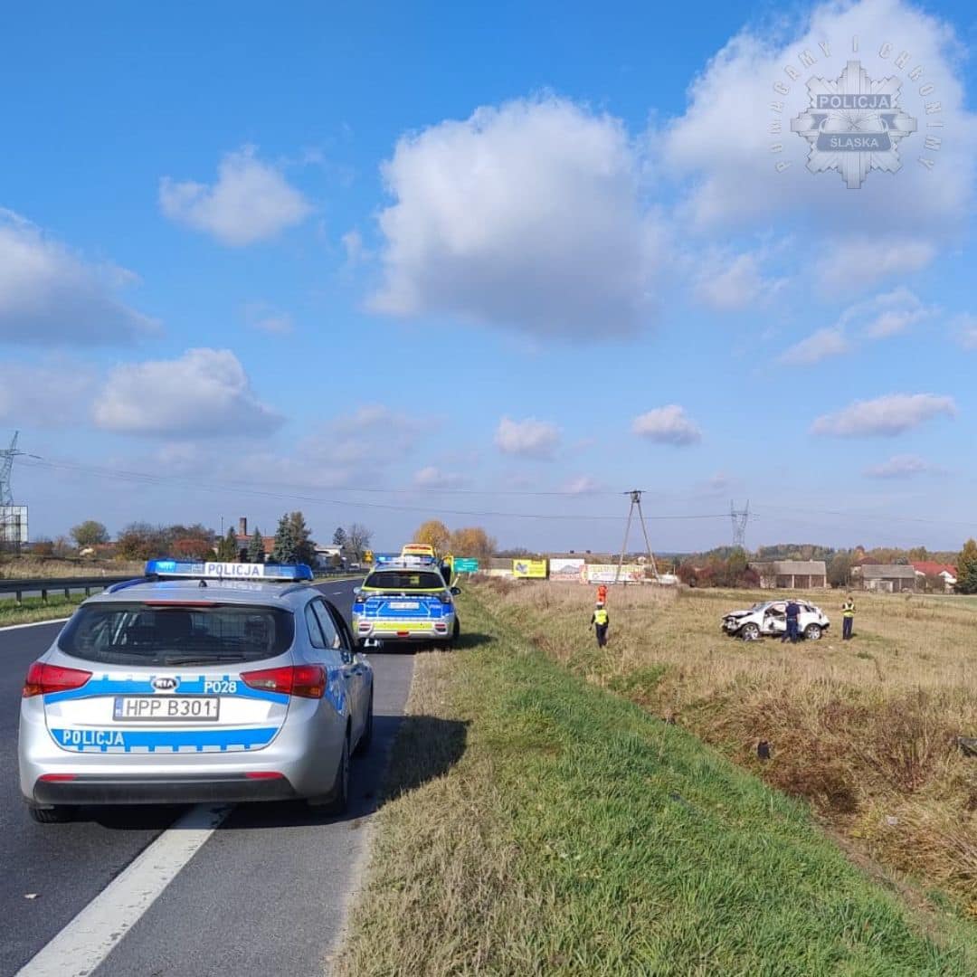 Śmiertelny wypadek na DK91 w Brudzowicach/fot.Śląska Policja/fb