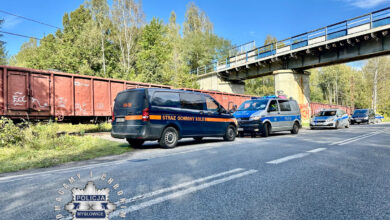 Rowerzysta zginął pod kołami pociągu w Mysłowicach/fot.Śląska Policja