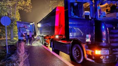 Tragedia na drodze. Nie żyje kierowca jednej z ciężarówek/fot.Policja Lubelska