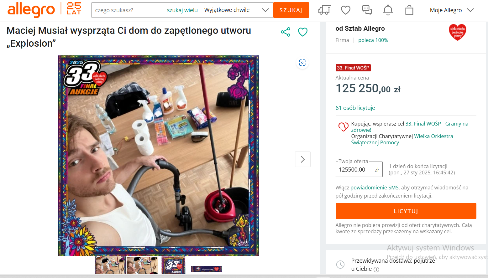 Maciej Musiał Licytacja WOŚP