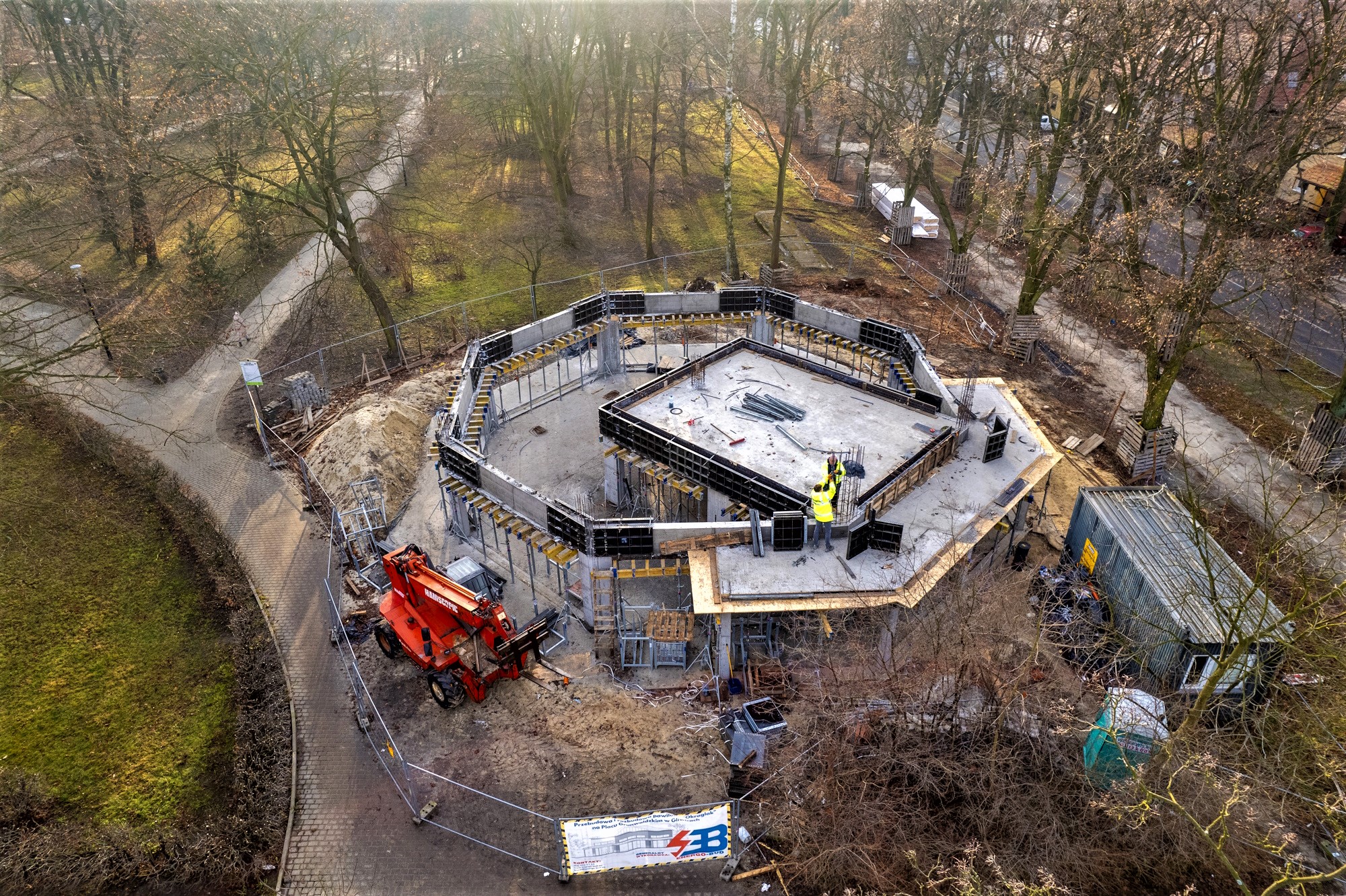"Okrąglak" w Gliwicach wraca! Nowy obiekt powstaje w miejscu starego przy Placu Grunwaldzkim (fot. UM Gliwice)