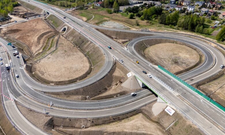 obwodnica Poręby i Zawiercia, węzeł drogowy zdjęcie z góry