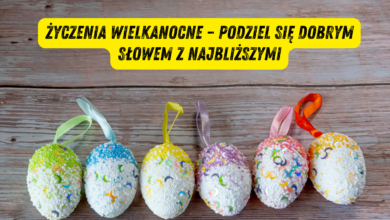 Życzenia wielkanocne pisanki na stole