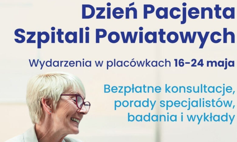 Dzień Pacjenta Szpitali Powiatowych grafika informacyjna